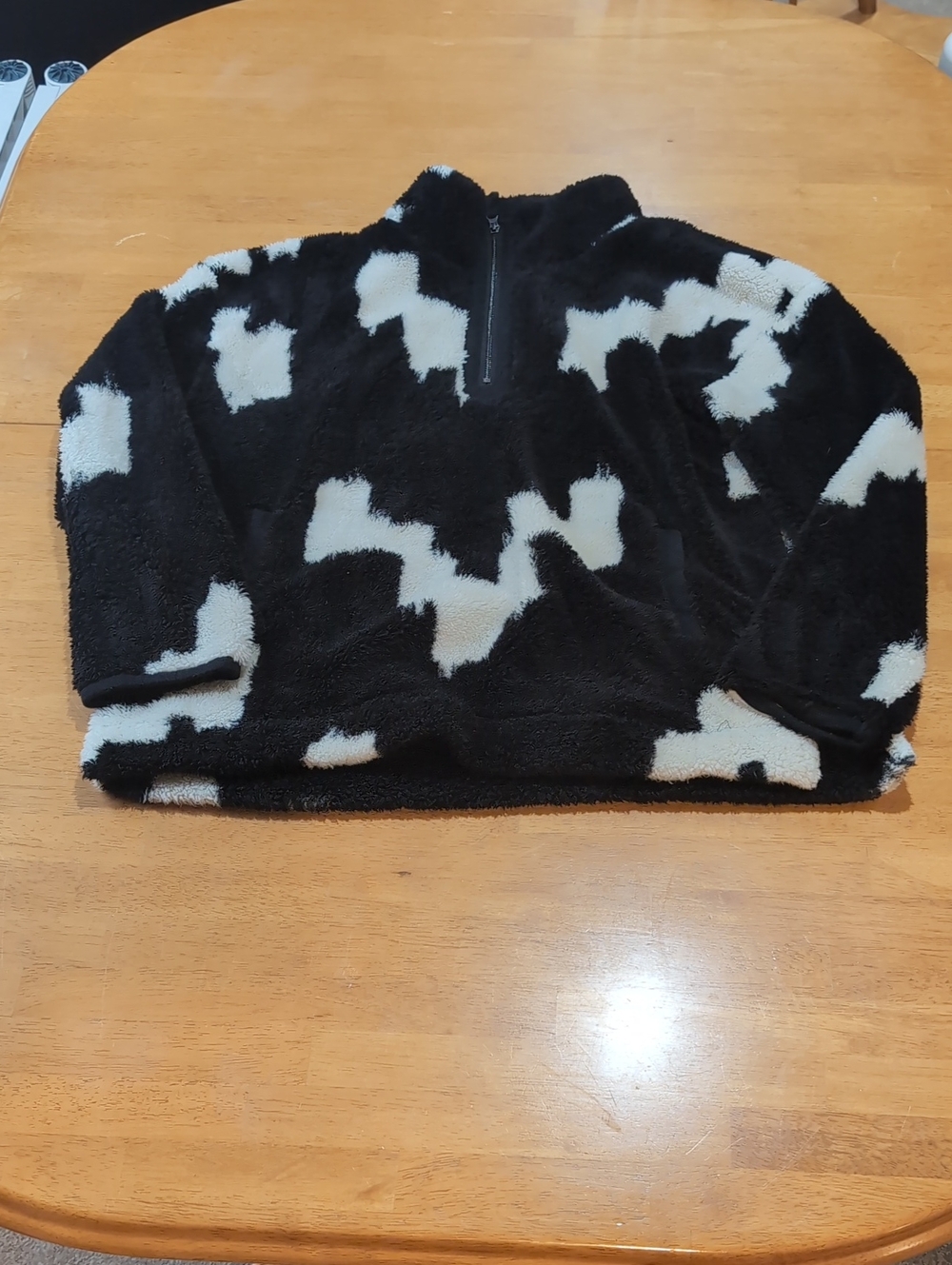 Maurices Black and White Sherpa Half-Zip Pullover